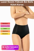 İz Göstermeyen Kaymaz Dikişsiz Vücut Toparlayan Kadın Lazer Kesim Yüksek Bel Bato Külot Korse - 1