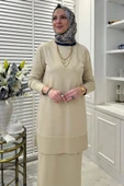 Gonca Taşlı Triko Tunik Taş - 4