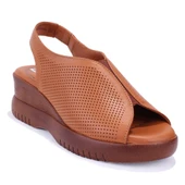 Dagoster DZA07-9972521405 Taba Günlük Ortopedik Deri Kadın sandalet - 1