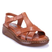 Dagoster DZA07-77025100 Taba Günlük Ortopedik Deri Kadın sandalet - 1