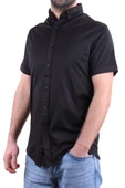 Twister 1853 Siyah Kısa Kol Günlük Pamuklu Erkek Gömlek - 3