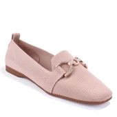 Dagoster DZA07-1095213 Bej Triko Günlük Babet Kadın Ayakkabı - 1