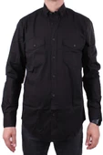 Dagoster DMG23-118783 Siyah Poplin Günlük Normal Kalıp Uzun Kol Erkek Gömlek - 2