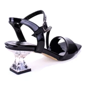 Dagoster DZA07-1284051 Siyah Ayna İnce Topuklu Abiye Kadın Ayakkabı - 4