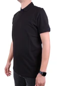 Dagoster DMG23-231319 Siyah Günlük Yarım Patlı Pike Polo Yaka Erkek Tişört - 3