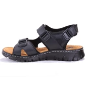 Dagoster DMA77-051 Siyah Ortopedik Günlük Erkek Deri Sandalet - 3