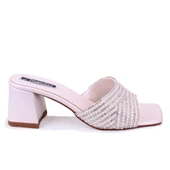 Dagoster DZA07-1296103 Sedef Topuklu Abiye Kadın Terlik - 2