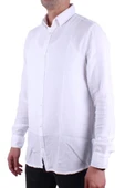 Dagoster DMG23-121362 Beyaz Günlük Müslin Normal Kalıp Uzun Kol Erkek Gömlek - 3