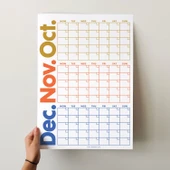 Tarihsiz Üç Aylık Duvar Takvimi, Zamansız Takvim, Dördüncü Çeyrek 90 Günlük Takvim, 90 Günlük Plan - 33x48cm thumbnail 6