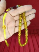 ÇUBUK KEHRİBAR TESBİH SİMLİ NECEF KAPSÜL KESİM SARI 10MMX8,5MM T-812 - 3