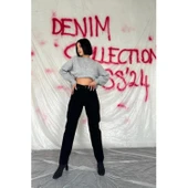 Siyah Boru Paça Jeans Pantolon - 2