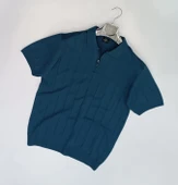 Turbulance Polo Yaka Kısa Kol Fermuarlı Erkek Triko Tişört thumbnail 3