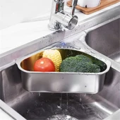 ModaCar Inox Lavabo Köşe Süzgeci Organizer 304 Paslanmaz Çelik - 3