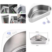 ModaCar Inox Lavabo Köşe Süzgeci Organizer 304 Paslanmaz Çelik - 5