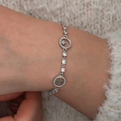 Gümüş Halka İçinde Şans Kadın Bileklik - 4