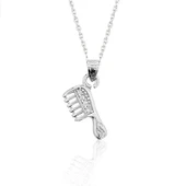 925 Ayar Gümüş Tarak Kadın Gümüş Kolye - 1