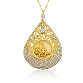 925 Ayar Gümüş Tuğra Kadın Gümüş Kolye - 1