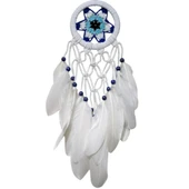 Yıldız Motifli Kuş Tüylü Makrome Duvar Süsü - 1