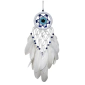 Yıldız Motifli Kuş Tüylü Makrome Duvar Süsü - 4