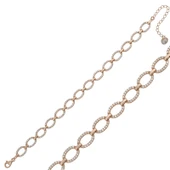 925 Ayar Gümüş Rose Oval Taşlı Bileklik thumbnail 1