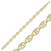 925 Ayar Gümüş Gold Oval Su Yolu Bileklik - 1