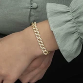 925 Ayar Gümüş Gold Taşlı Gurmet Bileklik thumbnail 5