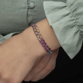 925 Ayar Gümüş Renkli Taşlı Gurmet Bileklik thumbnail 5