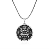 ​Gümüş Dört Halife İsimleri İşlemeli Kolye - 1