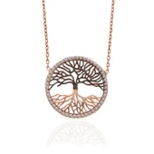 925 Ayar Gümüş Rose Hayat Ağacı Kadın Kolye thumbnail 3