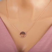 925 Ayar Gümüş Rose Hayat Ağacı Kadın Kolye thumbnail 1