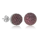 925 Ayar Gümüş Kristal Çivili Kadın Küpe - 1