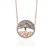925 Ayar Gümüş Rose Hayat Ağacı Kadın Kolye thumbnail 2