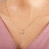 925 Ayar Gümüş Rose Çiçek Kadın Gümüş Kolye thumbnail 1
