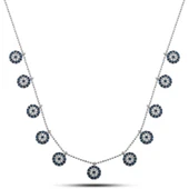 925 Ayar Gümüş Nazarlı Şans Kadın Kolye - 1