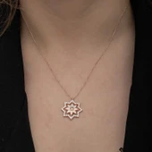 Gümüş Rose Kar Tanesi Kadın Kolye thumbnail 5
