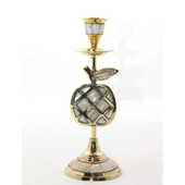 Pirinç Sedefli Tekli Şamdan Model 1 - 1