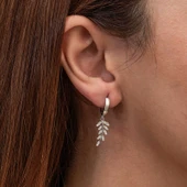 Gümüş Sallantılı Başak Kadın Küpe - 3