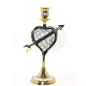 Pirinç Sedefli Tekli Şamdan 20 cm - 1