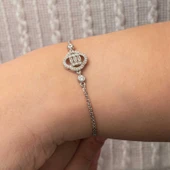 Gümüş Yonca Baget Taşlı Kadın Bileklik thumbnail 4