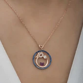 925 Ayar Gümüş Rose Anne Ve Bebek Sevgisi Kolye thumbnail 4