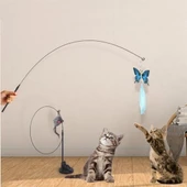 By Nevser® Vantuzlu Tüylü Zilli Olta Kedi Oyuncağı - 1