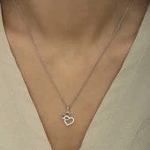 925 Ayar Gümüş Kalp Bayan Gümüş Kolye thumbnail 4