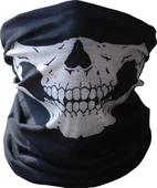 Siyah Renk Dikişsiz Çok Fonksiyonlu Çene Kafatası Yüz Maskesi Baf Buff Bandana Boyunluk Bileklik - 2
