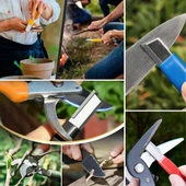 By Nevser® Koruyucu Kapaklı Keskin Makas Budama Makası Bıçak Bileme Aparatı Bileyici - 4