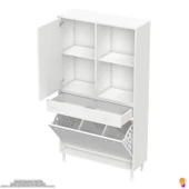 Modilayn AFRA 95x173x32,5cm 1 Çekmece, 3 Göz Sepet, 1 Kapak, 4 Raf Dar Alan Banyo Dolabı thumbnail 7