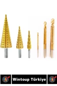 Isıya Aşınmaya Dayanıklı Ahşap Metal Plastik Kablolu Şarjlı Uyumlu 6'lı Kademeli Matkap Ucu Seti - 3