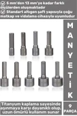 Premium Uzun Ömürlü Aşınmaya Dayanıklı Matkap Vidalama 5 Mm-13 Mm 9 Parça Manyetik Somun Adaptörü - 1