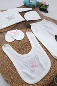 Sema Baby 5 Parça Hastane Çıkışı Zıbın Seti 0-3 Ay - Pink Butterfly thumbnail 2