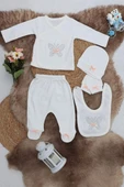 Sema Baby 5 Parça Hastane Çıkışı Zıbın Seti 0-3 Ay - Butterfly thumbnail 1