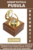 Premium Yüksek Kaliteli Erkek Arkadaş Sevgiliye Hediyelik Dekoratif Çok Şık Ahşap Kutulu PUSULA - 1